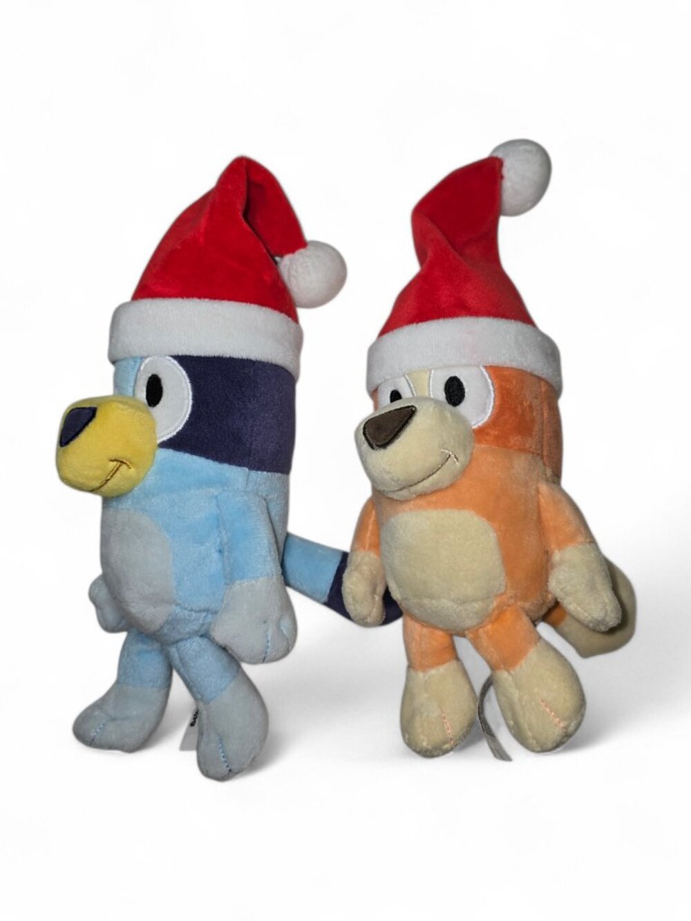 Bluey & Bingo Christmas Plush Set Santa Hats 8” Holiday Stuffed Animals Bundle